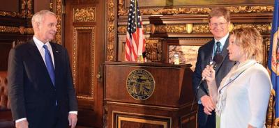 Sadie with Gov. Dayton and Pat Luneman