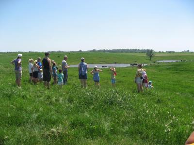 Girl Scouts on pasture walk