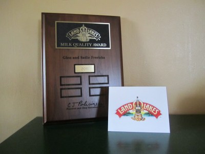 milk quality award
